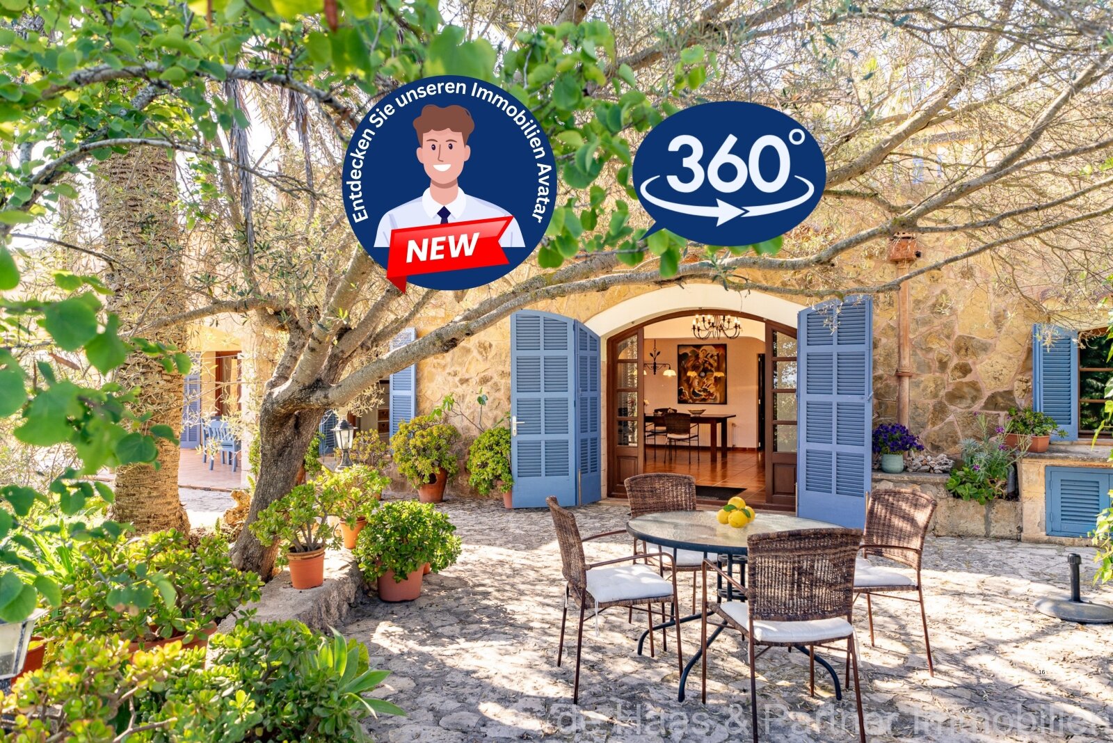 Große mallorquinische Familienfinca mit Fernmeerblick, viel Garten, Zitronenbäumen und einer kleinen Casita  