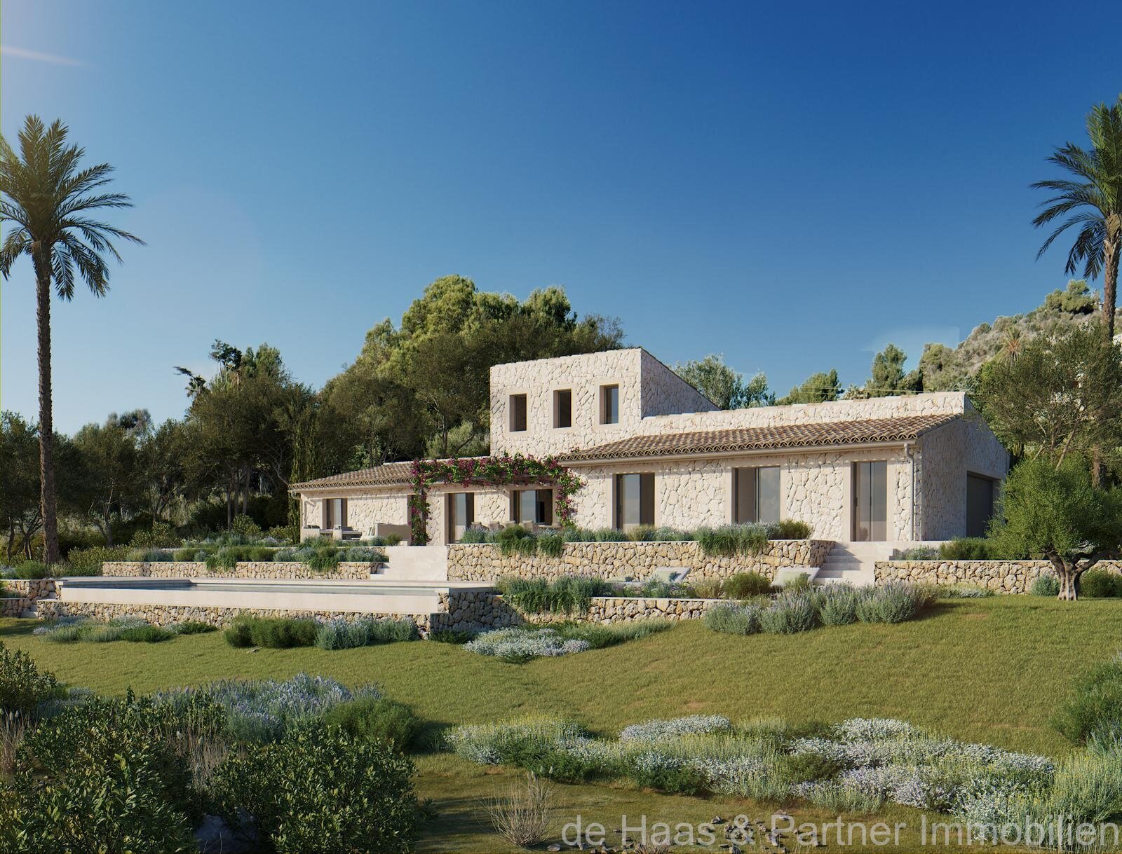 Luxurious finca with sea views in S'Horta and close to the Val d'Or golf course