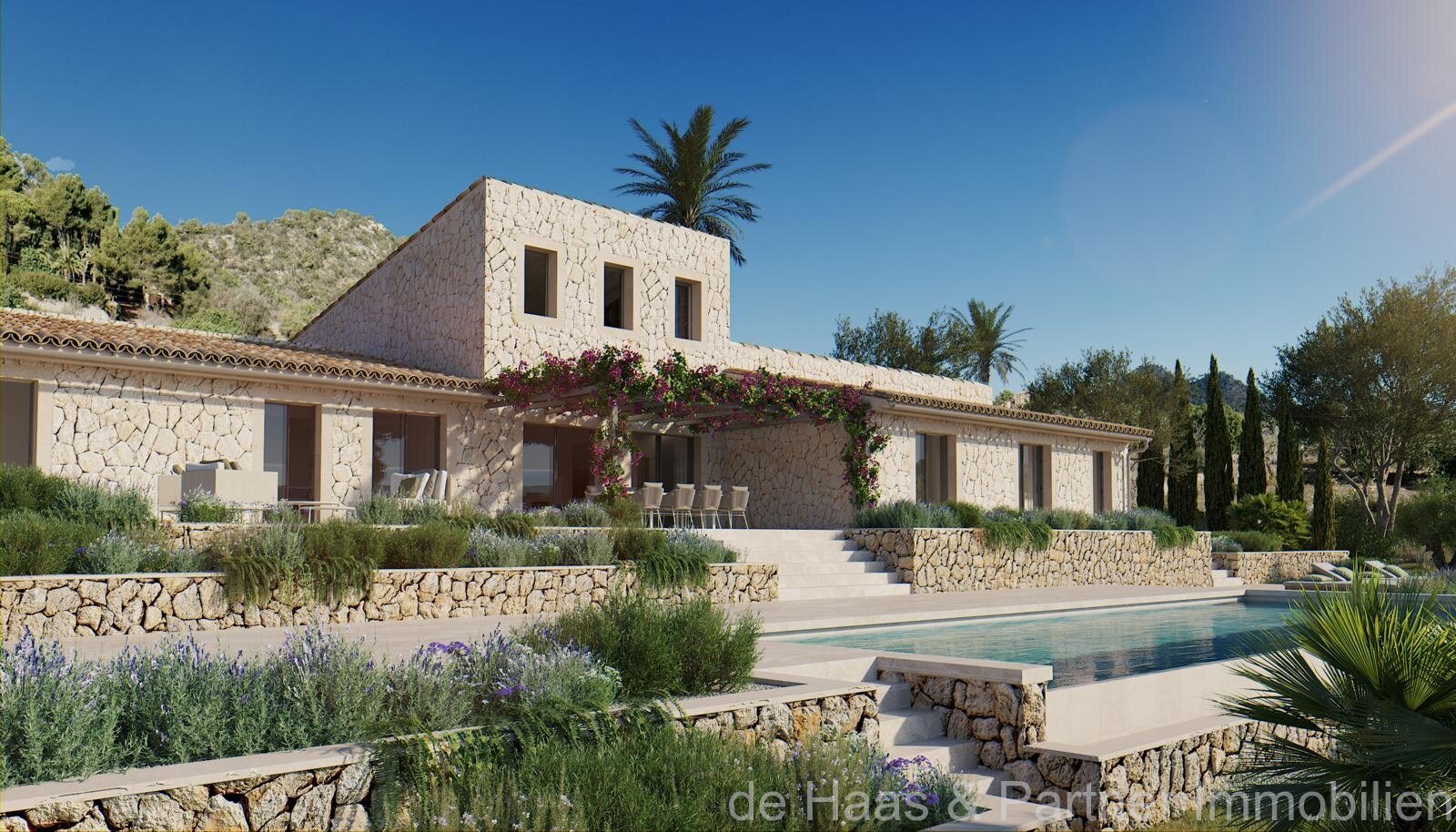 Luxurious finca with sea views in S'Horta and close to the Val d'Or golf course
