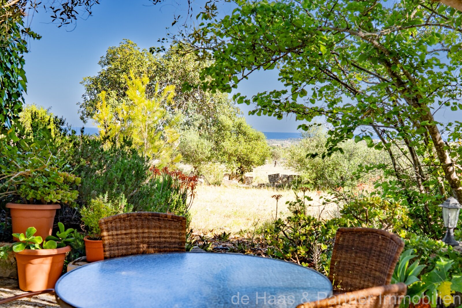 Large Mallorcan-style family finca with distant sea views, extensive gardens, lemon trees and a small casita 