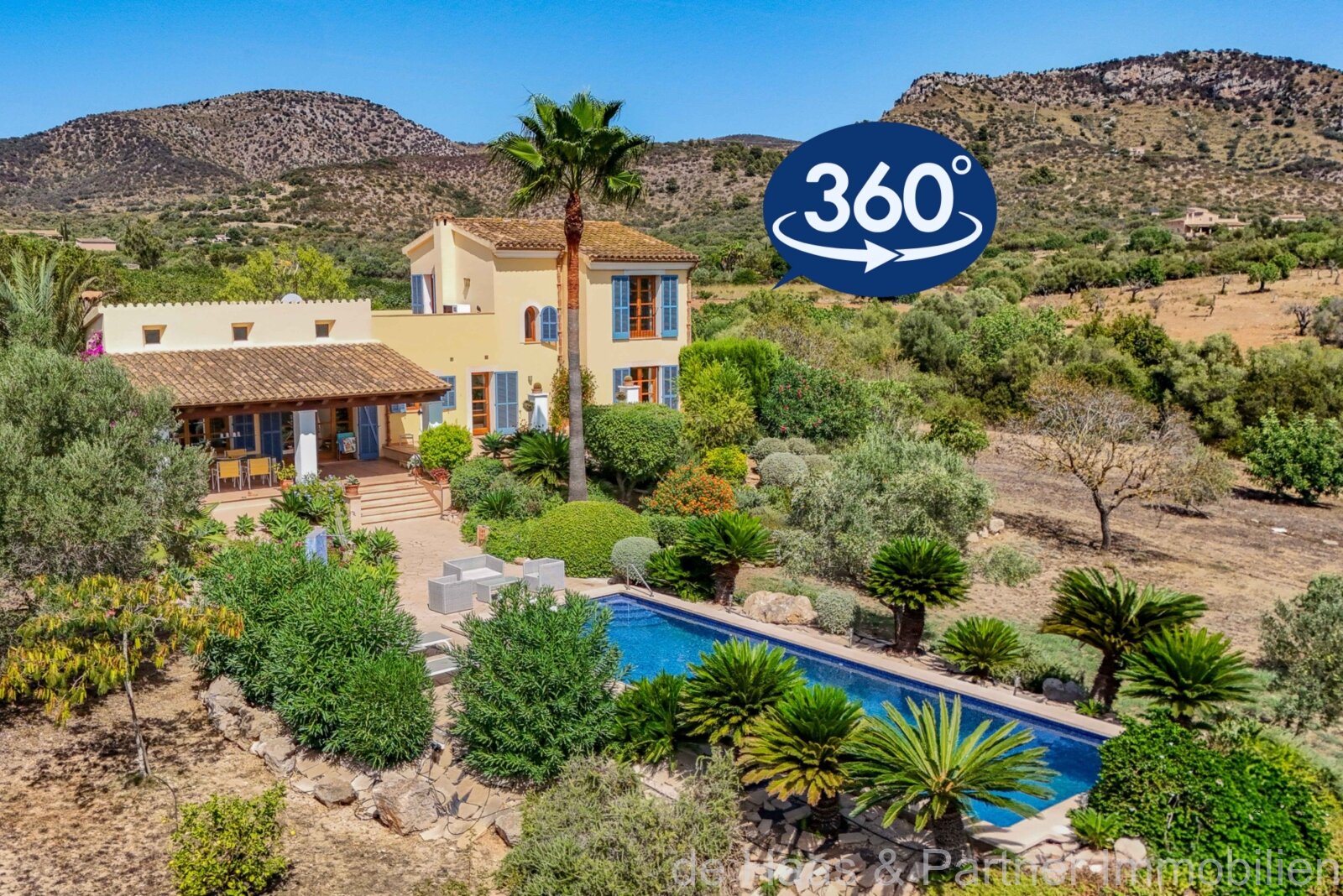 Charming country house with a large pool and distant ocean views in Sant Llorenç