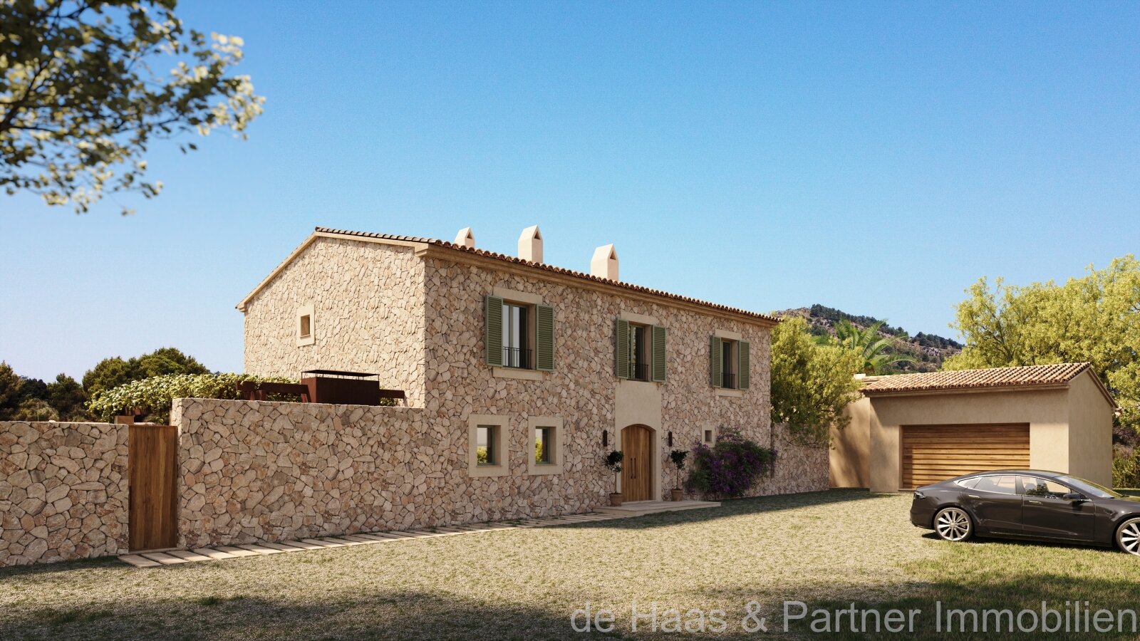 Plot with approved building project, far-reaching views and close to the town