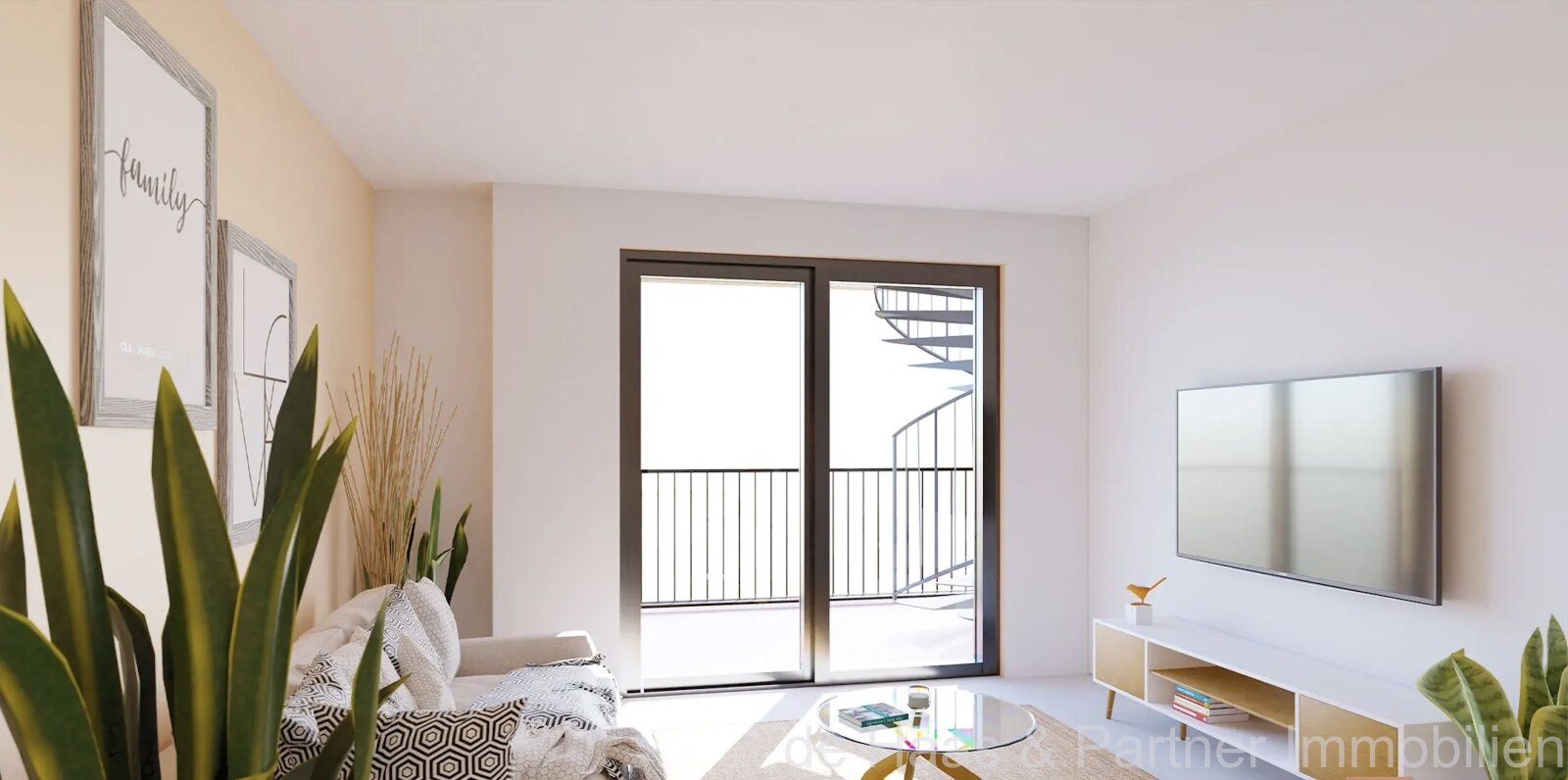 Flats with balcony in a quiet and central location close to the beach