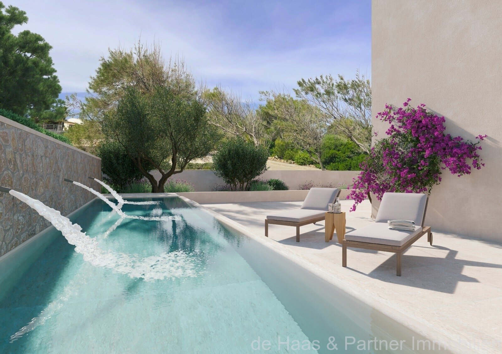 Gran casa directamente en el puerto con vistas panorámicas sobre la bahía hasta Alcudia.