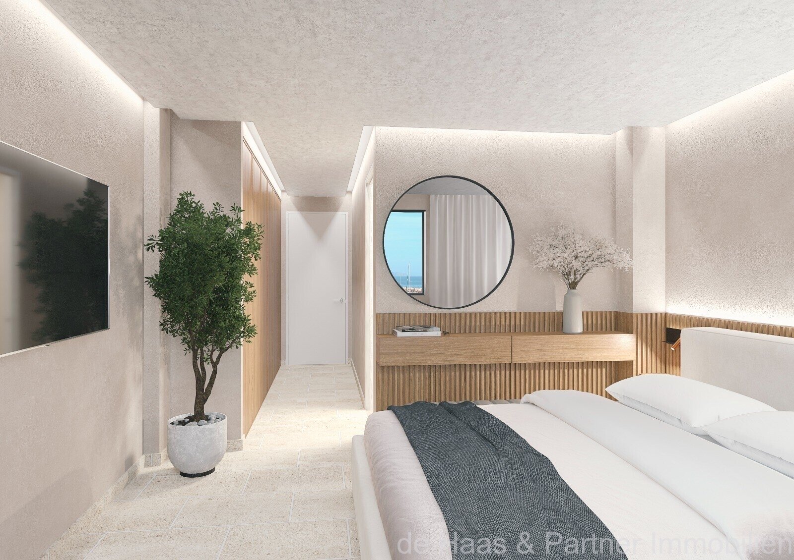 Gran casa directamente en el puerto con vistas panorámicas sobre la bahía hasta Alcudia.